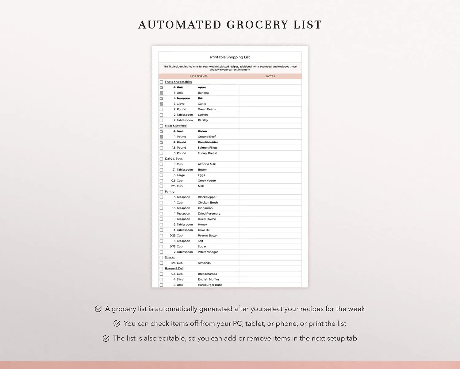 coplenty meal planner spreadsheet weekly meal planner template grocery list google sheets digital meal planner meal planning spreadsheet